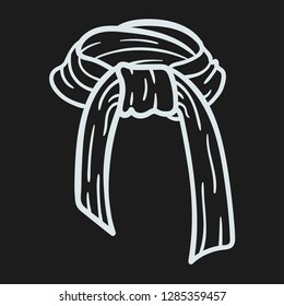 Winter scarf vector outlined icon