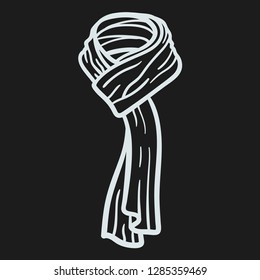 Winter scarf vector outlined icon