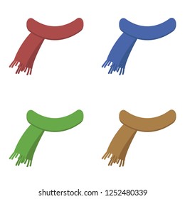 Winter scarves. Collection of winter scarves. Winter. Accessory. Vector illustration. EPS 10.