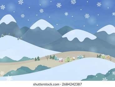 Fondo de escena de invierno con nieve
