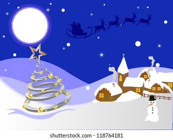 Winter scene - christmas card