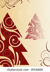 winter scene - christmas card - vector