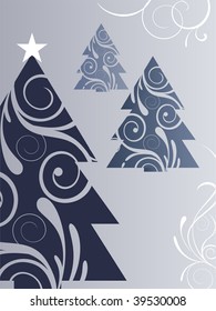 winter scene - christmas card - vector