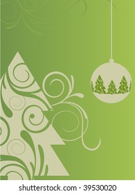 winter scene - christmas card - vector