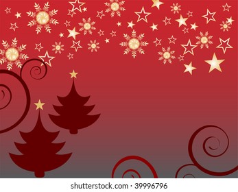 winter scene - christmas card - vector