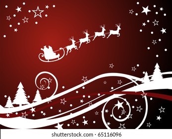 winter scene - christmas card - vector