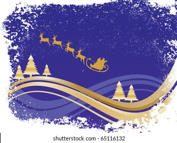 winter scene - christmas card - vector