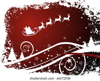 winter scene - christmas card - vector