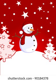 winter scene - christmas card - vector