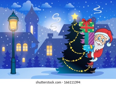 Escena de invierno con tema de Navidad 7 - ilustración vectorial eps10.
