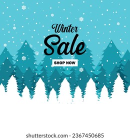 Winter scene - Falling snow with white snow and pine forest background, falling snow and snowflake, Christmas background