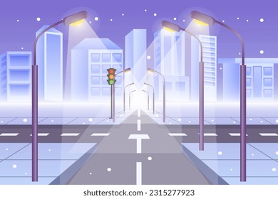 Winter Scene Flat Design Illustration