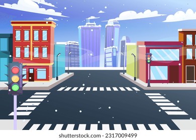 Ilustración de diseño plano de escenas de invierno