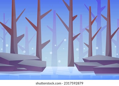 Winter Scene Flat Design Illustration