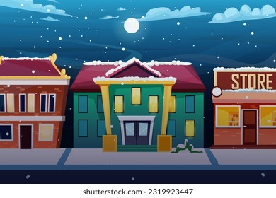 Winter Scene Flat Design Illustration