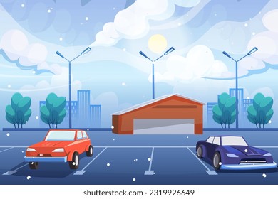 Winter Scene Flat Design Illustration