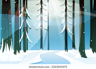 Winter Scene Flat Design Illustration