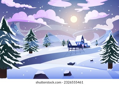 Illustration zum flachen Winterbild