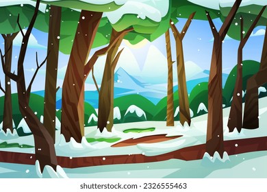 Winter Scene Flat Design Illustration