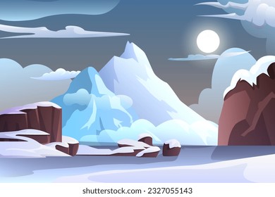 Winter Scene Flat Design Illustration