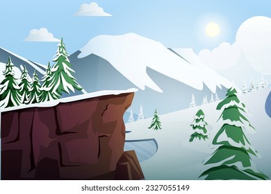 Winter Scene Flat Design Illustration