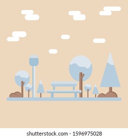 Winter Scene Icon Vector Stock Illustration