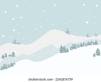 Winter scene with mountain landscape.Snow christmas background.