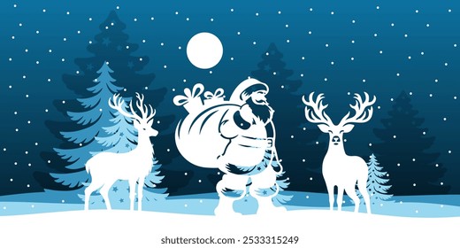 Ilustración vectorial de la escena del invierno, fondo del Vector del invierno. 