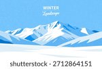 
"Winter Scenery" vector illustrations of snow-capped mountains in winter, suitable for travel posters or seasonal promotional posters, and for designing media banners.