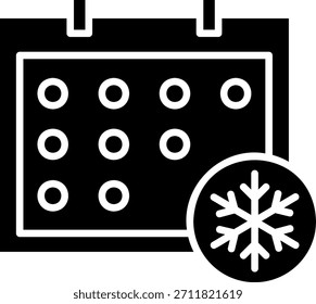 Symbol "Winterzeitplan": Kalender mit Schneeflocken-Symbol