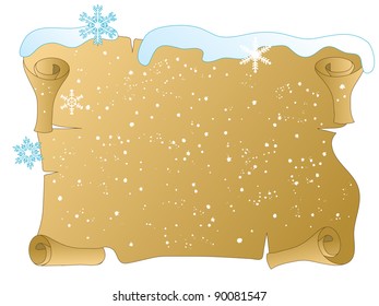 Winter scroll with the snowflakes