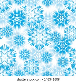 winter seamless with abstract vector snowflakes