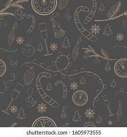 Winter seamless background. Christmas and New Year. Vector illustration.