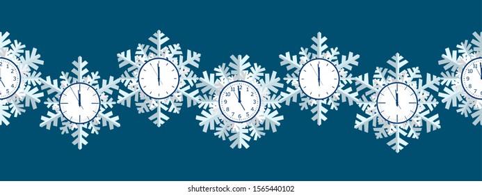 Winter seamless background with snowflakes. Winter holiday and Christmas background. Vector illustration
