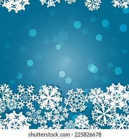 Winter seamless border with snowflakes. Use as greeting card