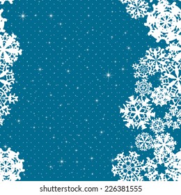 Winter seamless border with snowflakes. Use as greeting card