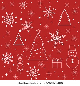 Winter seamless Christmas pattern