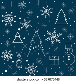 Winter seamless Christmas pattern