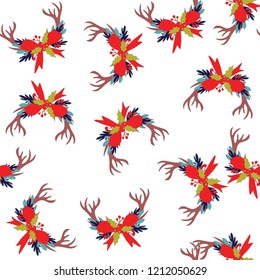 Winter seamless Christmas pattern for design packaging paper, postcard, print and textiles.