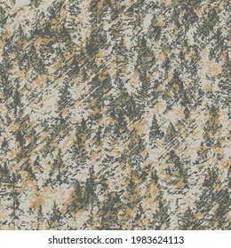 Winter seamless Christmas pattern for design packaging paper, postcard, textiles. Green and Yellow tree textured Background.
