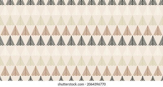 Winter Seamless Christmas Pattern with Fir and pine tree. Christmas Decoration Background. Vector illustration for fabric, wallpaper, wrapping paper, craft, texture and others.