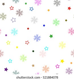 Winter Seamless colorful Snowflake Pattern. snowflakes seamless. Christmas background