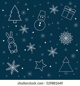 Winter seamless festive pattern