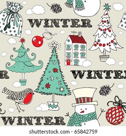 winter seamless greeting card