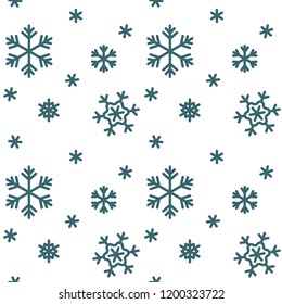 Winter seamless patter with snowflakes. Christmas design. Vector illustration.