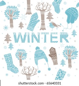 Winter seamless pattern