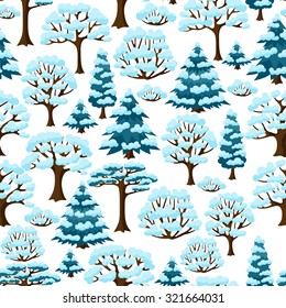 Winter seamless pattern with abstract stylized trees.