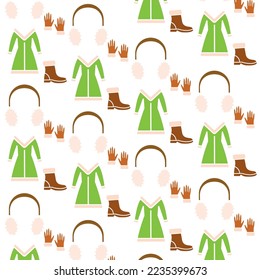 Winter seamless pattern background with winter icons Vector