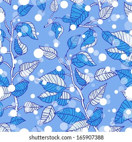 Winter seamless pattern with branches