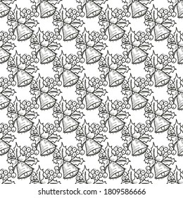 Winternahtloses Muster mit Weihnachtsdekor, Design-Elementen. Weihnachtsmuster für Einladungen, Karten, Druck, Geschenkverpackung, Herstellung, Textilien, Stoff, Wallpaper. Neujahr-Thema